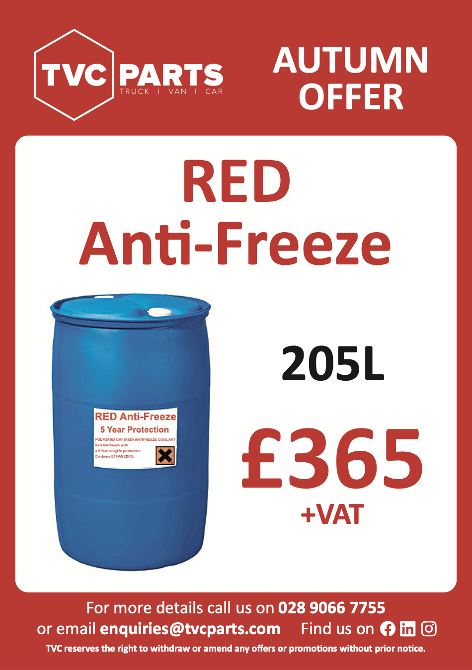 RED Anti-Freeze Autumn Offer